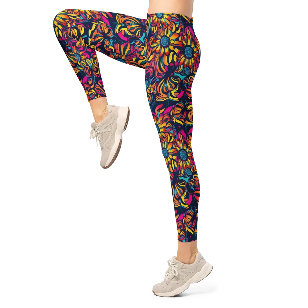 Flame Petals on Leggings — Left
