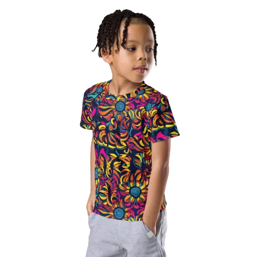 Flame Petals on a Kids Crew Neck T-Shirt