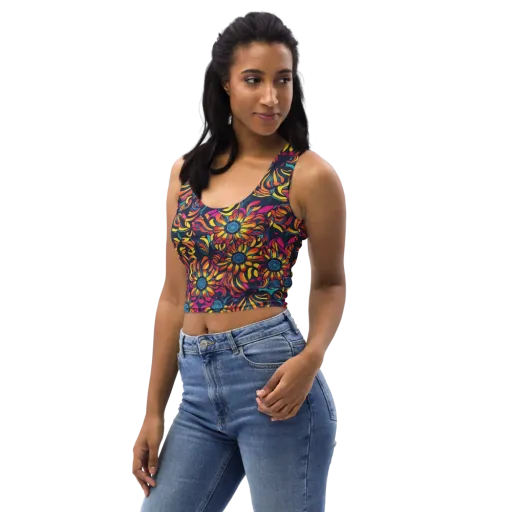 Flame Petals on a Crop Top