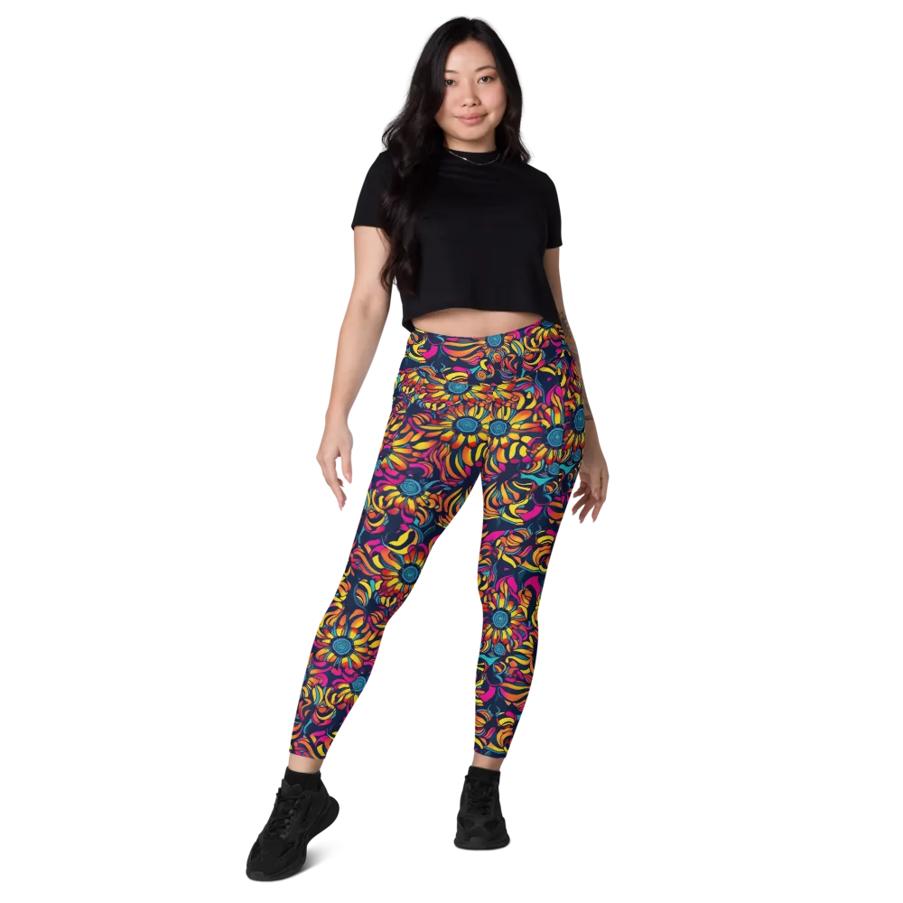 Flame Petals on Leggings with Pockets — Front