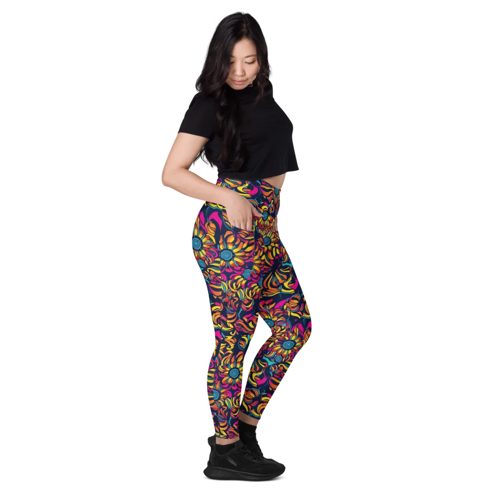 Flame Petals on Leggings with Pockets — Right