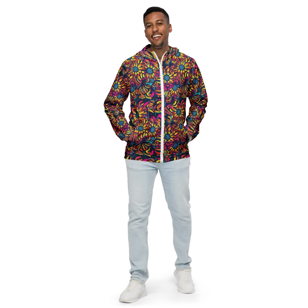 Flame Petals on Men's Windbreaker — Front