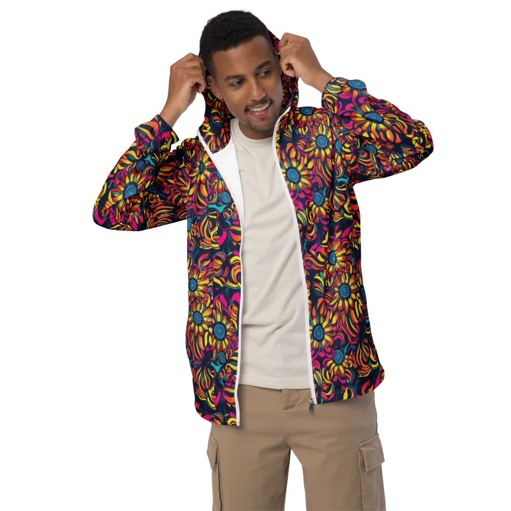 Flame Petals on Men's Windbreaker — Front