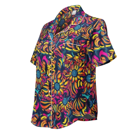 Flame Petals on a Women's Short Sleeve Pajama Top