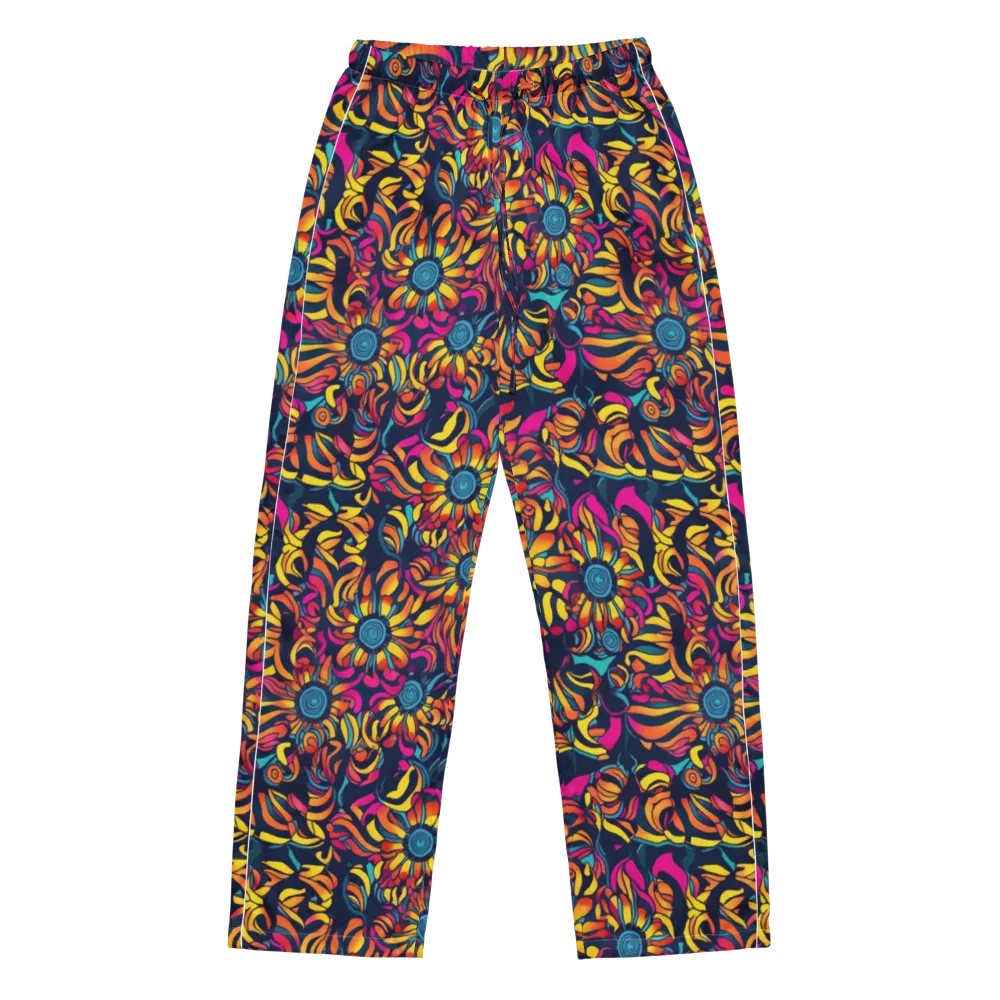 Flame Petals on Women's Pajama Pants — Front