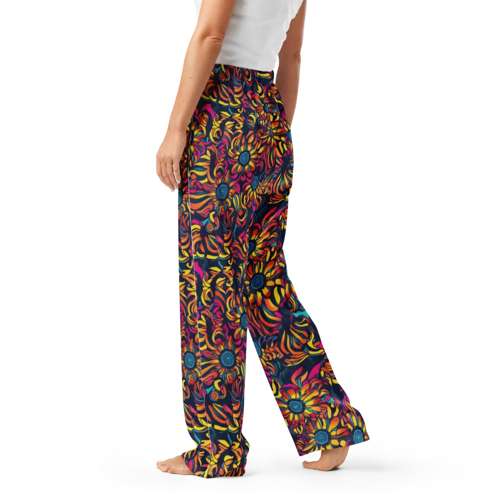 Flame Petals on Women's Pajama Pants — Left