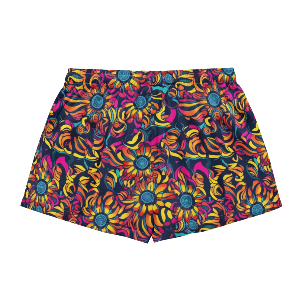 Flame Petals on Women's Pajama Shorts — Back