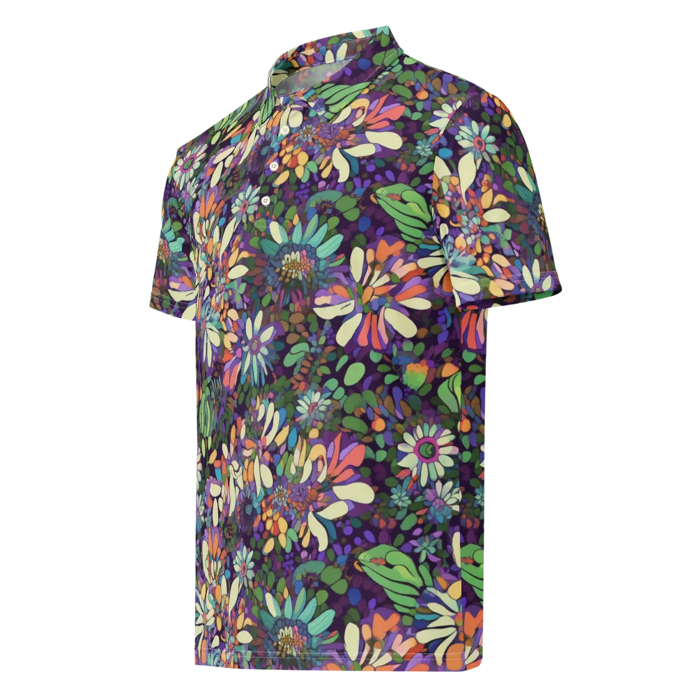 Botanical Carnival on Men's Slim Fit Polo Shirt — Left Front