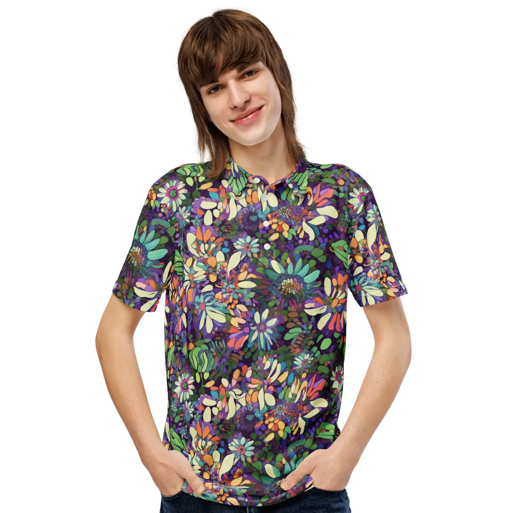 Botanical Carnival on Men's Slim Fit Polo Shirt — Front