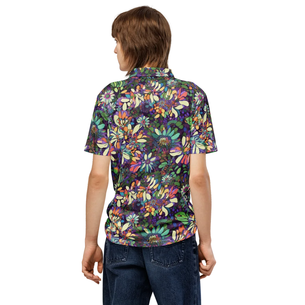 Botanical Carnival on Men's Slim Fit Polo Shirt — Back