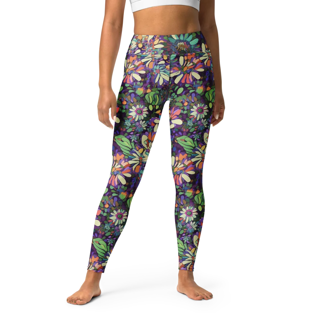 Botanical Carnival on Yoga Leggings — Front
