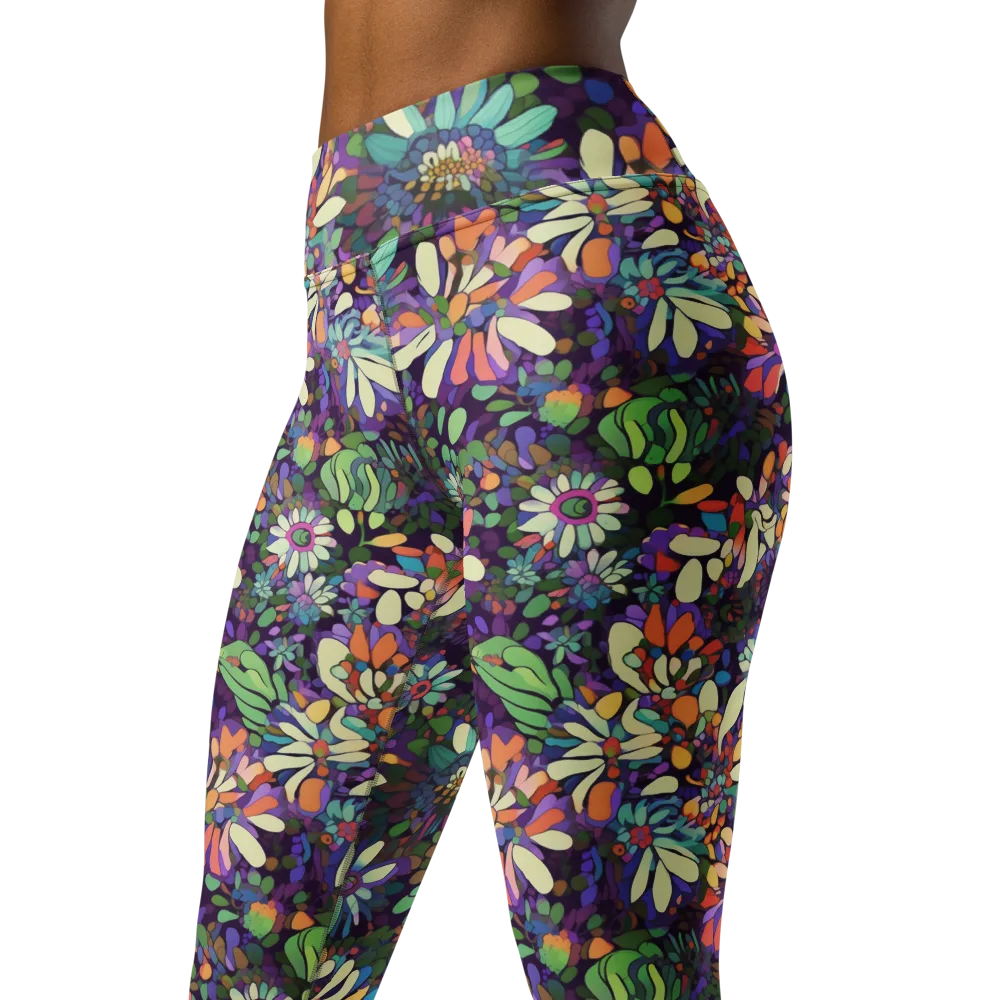 Botanical Carnival on Yoga Leggings — Left Front