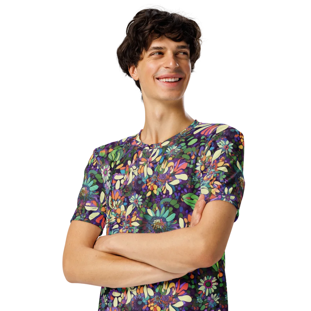 Botanical Carnival on Men's Crew Neck T-Shirt — Left Front