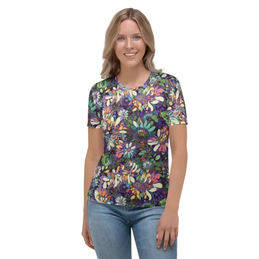 Botanical Carnival on a Women's Crew Neck T-Shirt