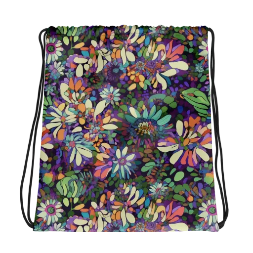 Botanical Carnival on a Drawstring Bag