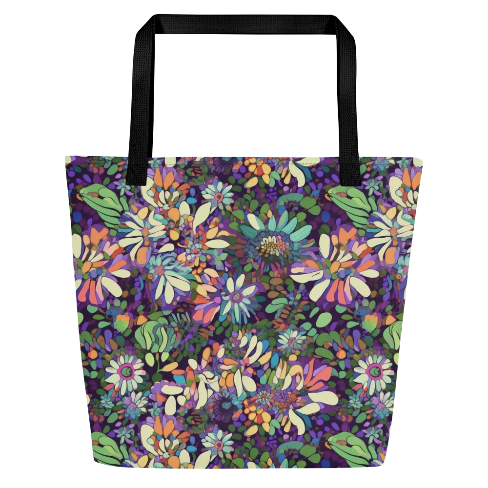 Botanical Carnival on Large Tote Bag W/ Pocket — Front