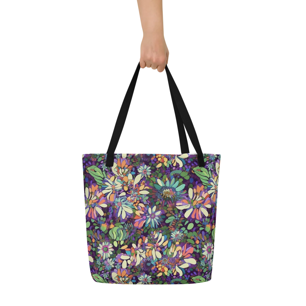 Botanical Carnival on Large Tote Bag W/ Pocket — Front