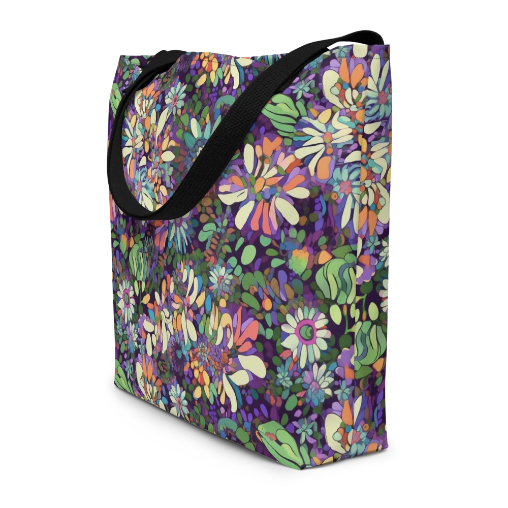 Botanical Carnival on Large Tote Bag W/ Pocket — Front
