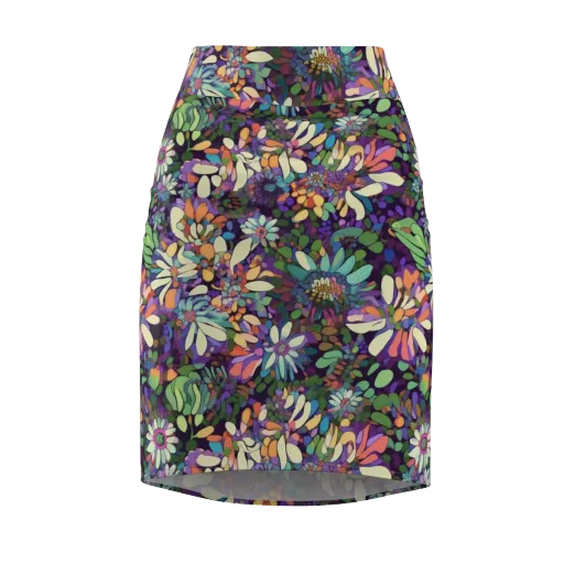 Botanical Carnival on a Pencil Skirt