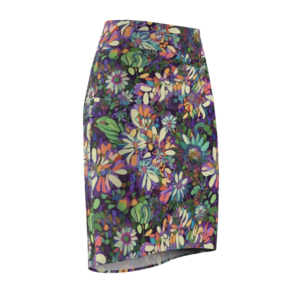 Botanical Carnival on Pencil Skirt — Front Side
