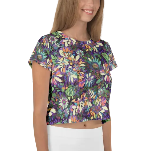 Botanical Carnival on a Crop Tee