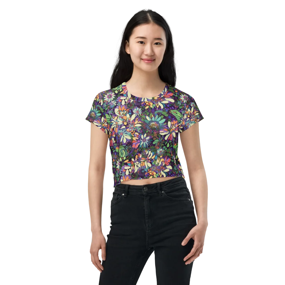 Botanical Carnival on Crop Tee — Front