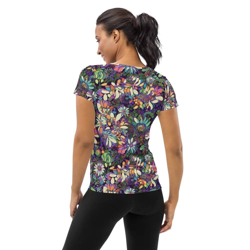 Botanical Carnival on Women's Athletic T-Shirt — Back