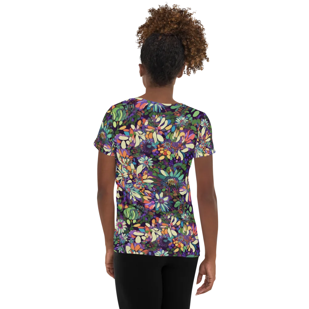 Botanical Carnival on Women's Athletic T-Shirt — Back