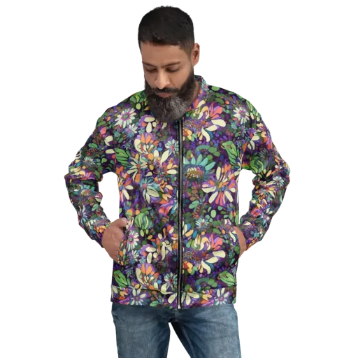 Botanical Carnival on a Bomber Jacket