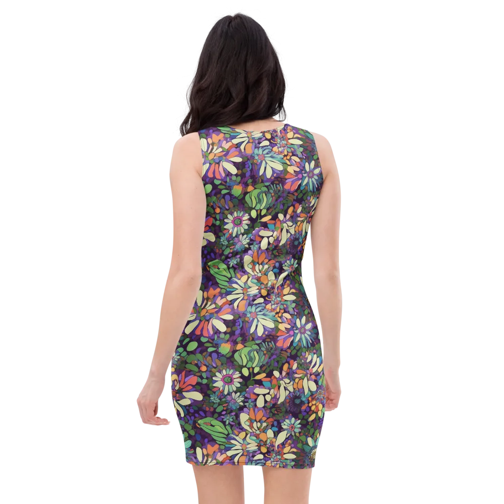 Botanical Carnival on Bodycon Dress — Back