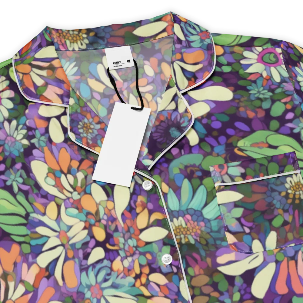 Botanical Carnival on Women's Short Sleeve Pajama Top — Product details