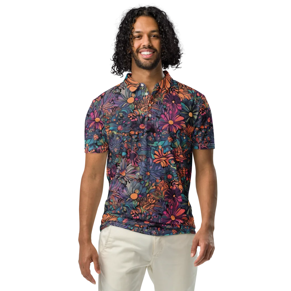 Chromatic Eden on Men's Slim Fit Polo Shirt — Front