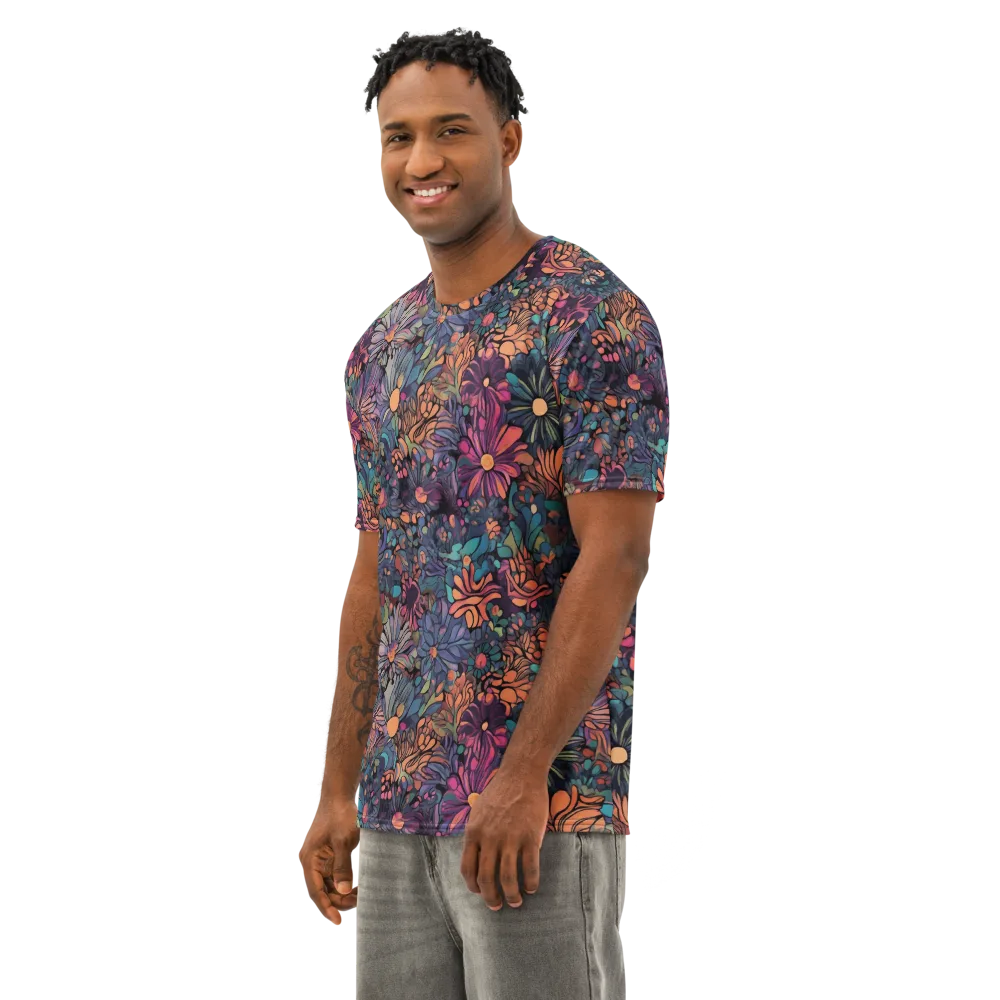 Chromatic Eden on Men's Cotton Crew Neck T-Shirt — Left Front
