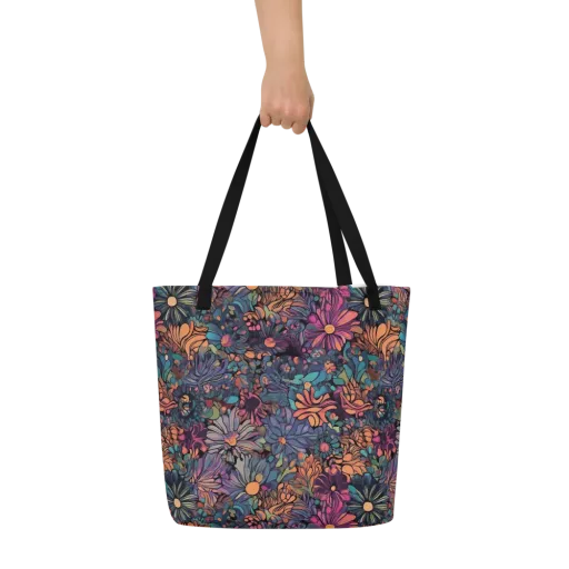 Chromatic Eden on a Large Tote Bag W/ Pocket