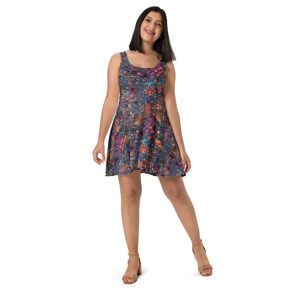 Chromatic Eden on Skater Dress — Front