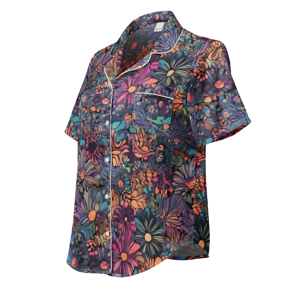Chromatic Eden on Women's Short Sleeve Pajama Top — Left Front