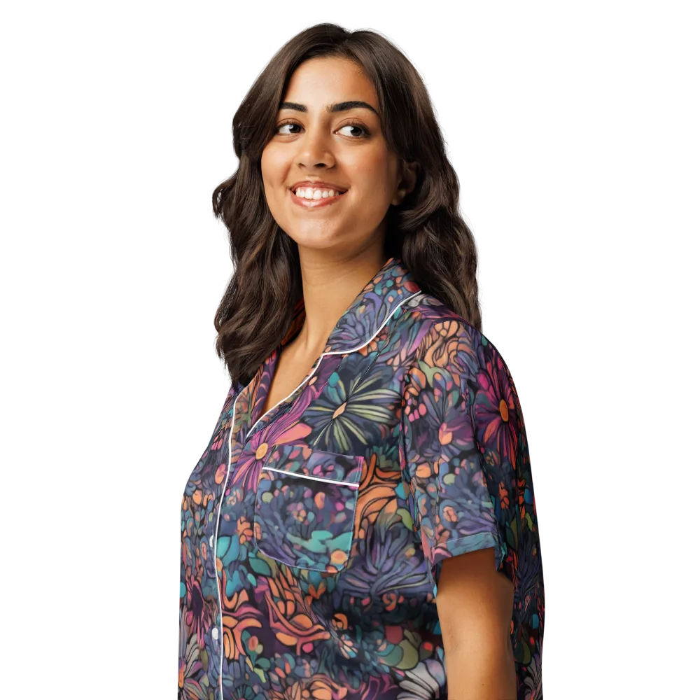 Chromatic Eden on Women's Short Sleeve Pajama Top — Left Front