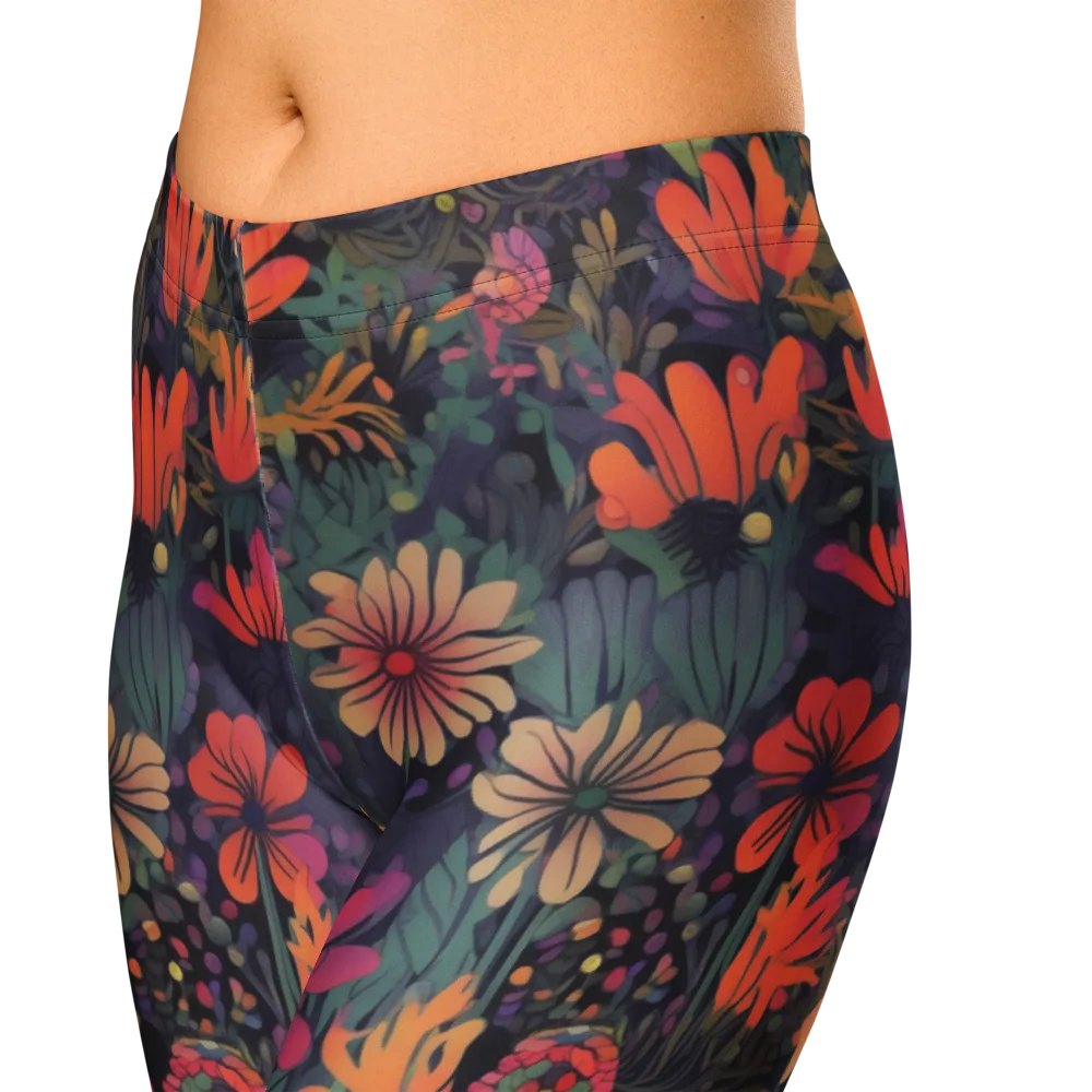 Velvet Flora on Capri Leggings — Zoomed-in