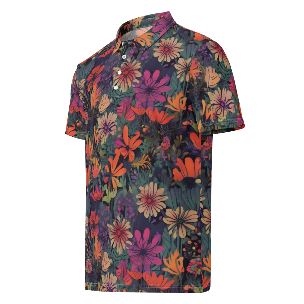 Velvet Flora on Men's Slim Fit Polo Shirt — Left Front
