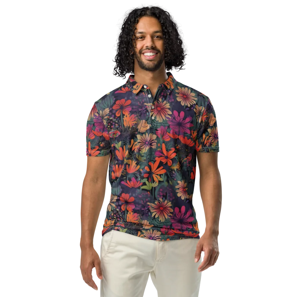 Velvet Flora on Men's Slim Fit Polo Shirt — Front