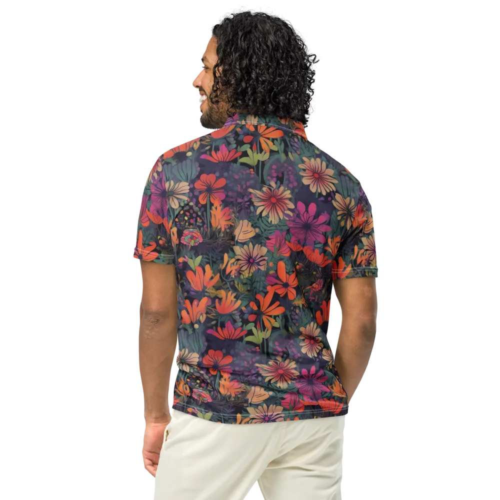 Velvet Flora on Men's Slim Fit Polo Shirt — Back
