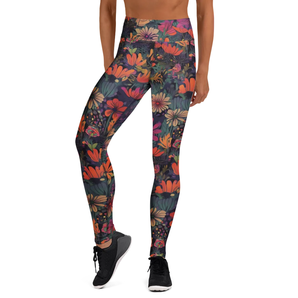 Velvet Flora on Yoga Leggings — Front