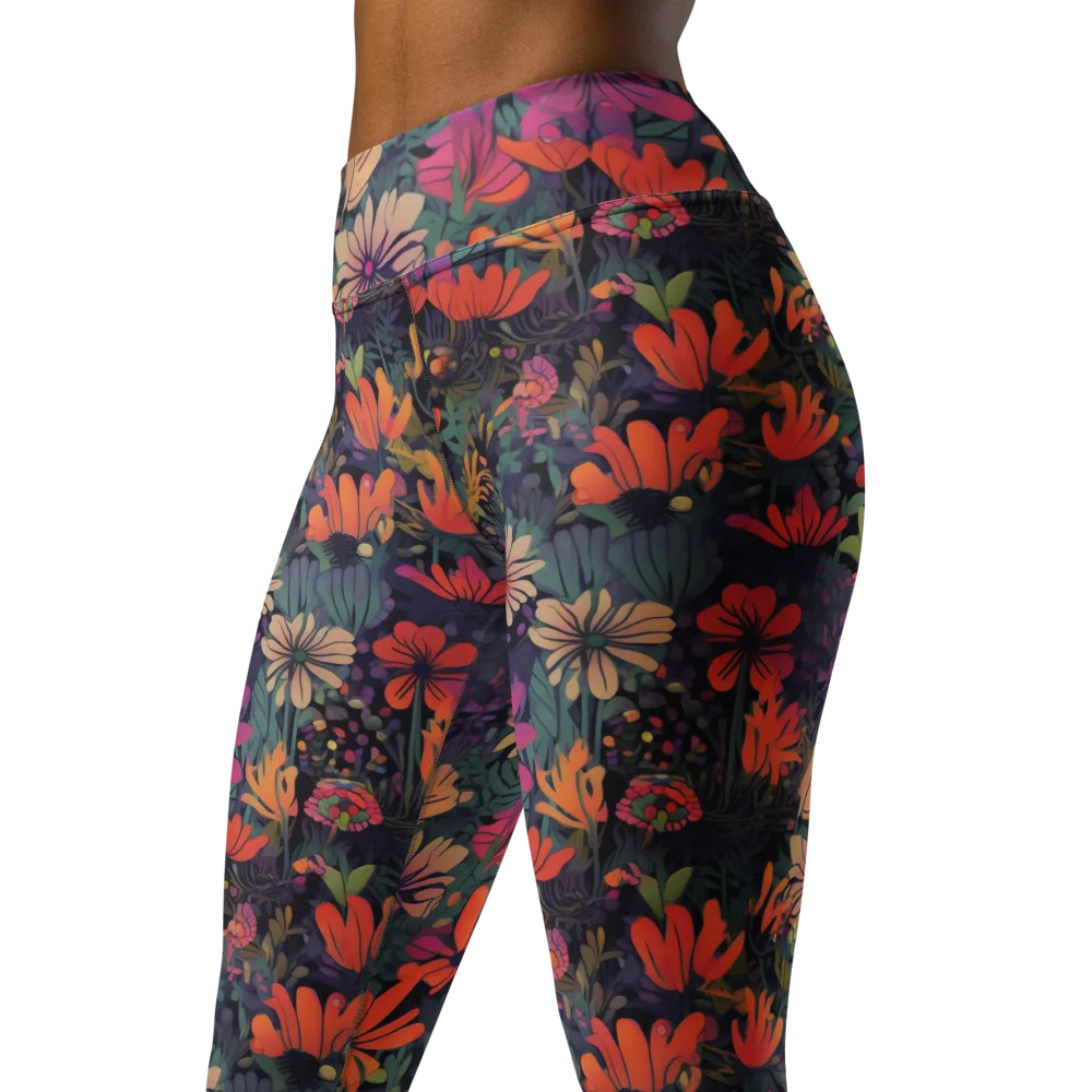Velvet Flora on Yoga Leggings — Left Front