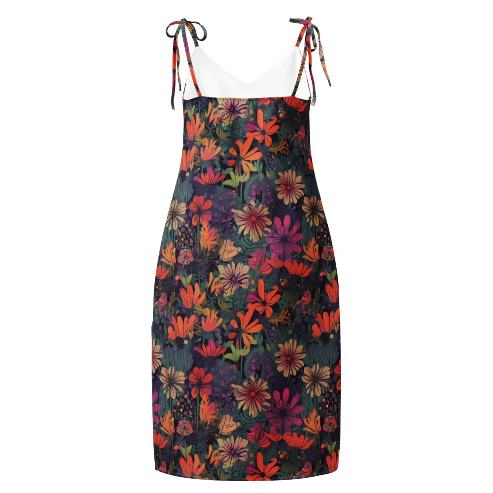 Velvet Flora on Slip Dress — Back