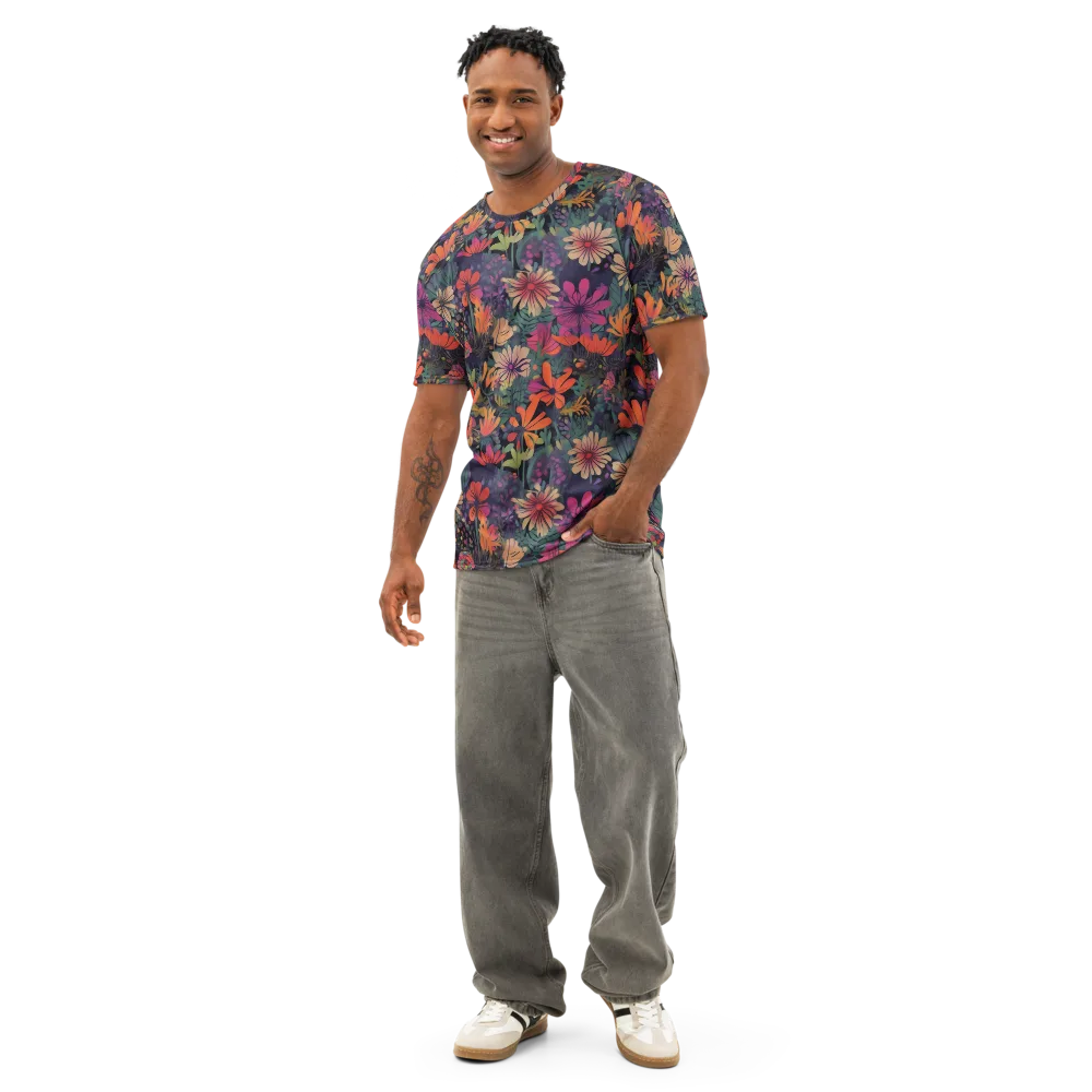 Velvet Flora on Men's Cotton Crew Neck T-Shirt — Front