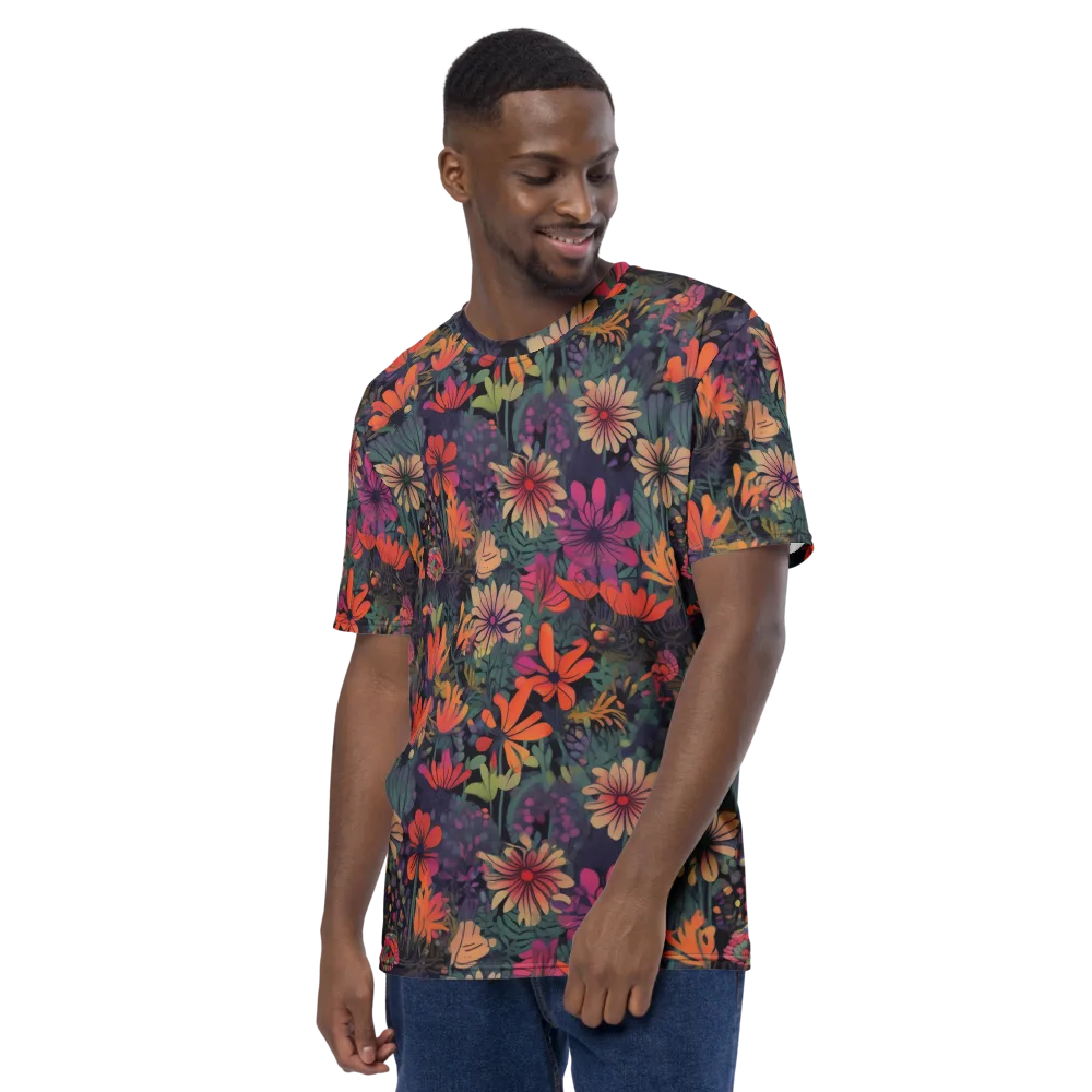 Velvet Flora on Men's Crew Neck T-Shirt — Left