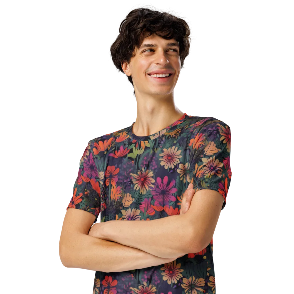 Velvet Flora on Men's Crew Neck T-Shirt — Left Front