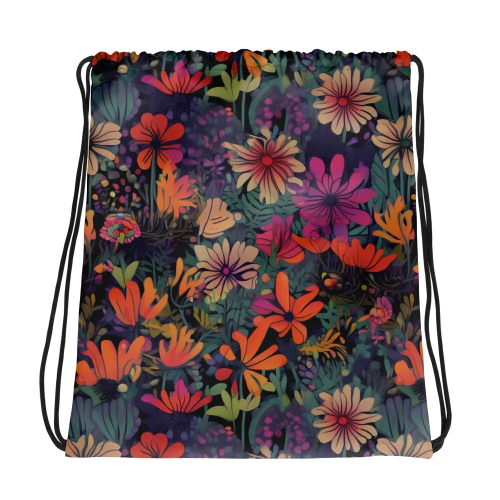 Velvet Flora on Drawstring Bag — Photo