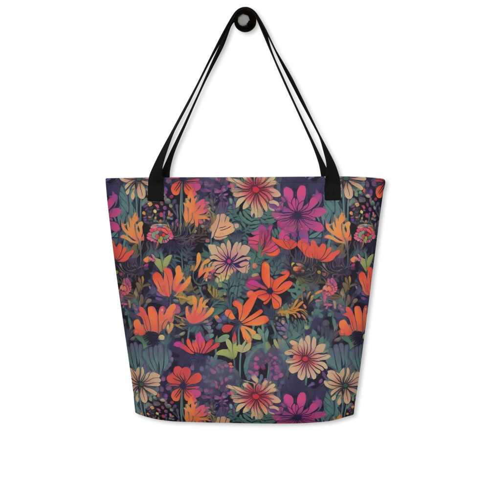 Velvet Flora on Large Tote Bag W/ Pocket — Front