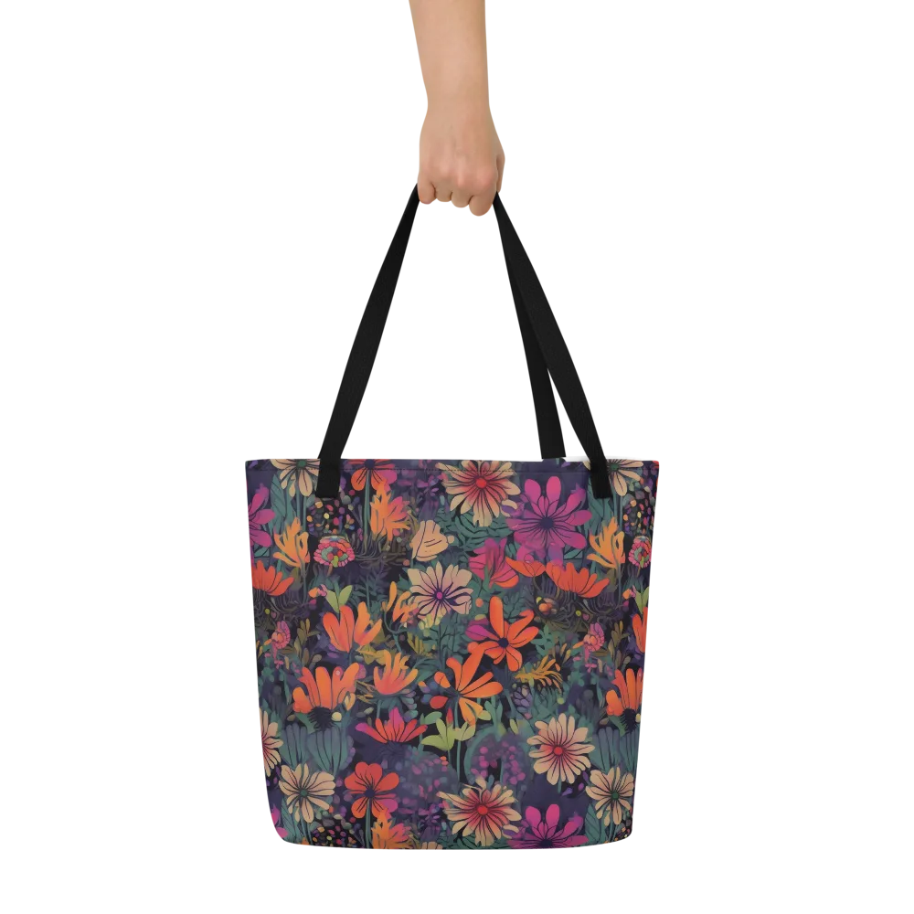 Velvet Flora on Large Tote Bag W/ Pocket — Front